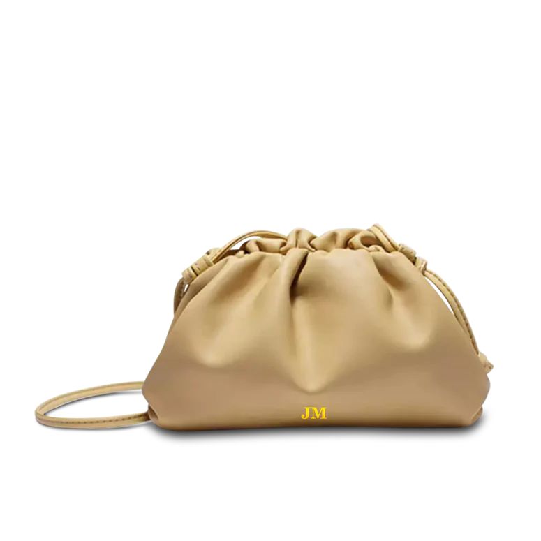 The Jeanie Leather Clutch in Pastel Yellow | Lily and Bean