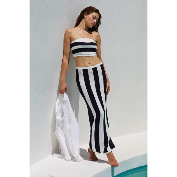 The Mandy Striped Slim Midi Skirt by Celandine M | Poshmark
