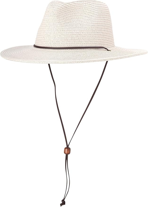 Nautica Womens Sun Hat - Wide Brim Straw Hats for Women Fedora Boater Hat with Draw Cord Packable... | Amazon (US)