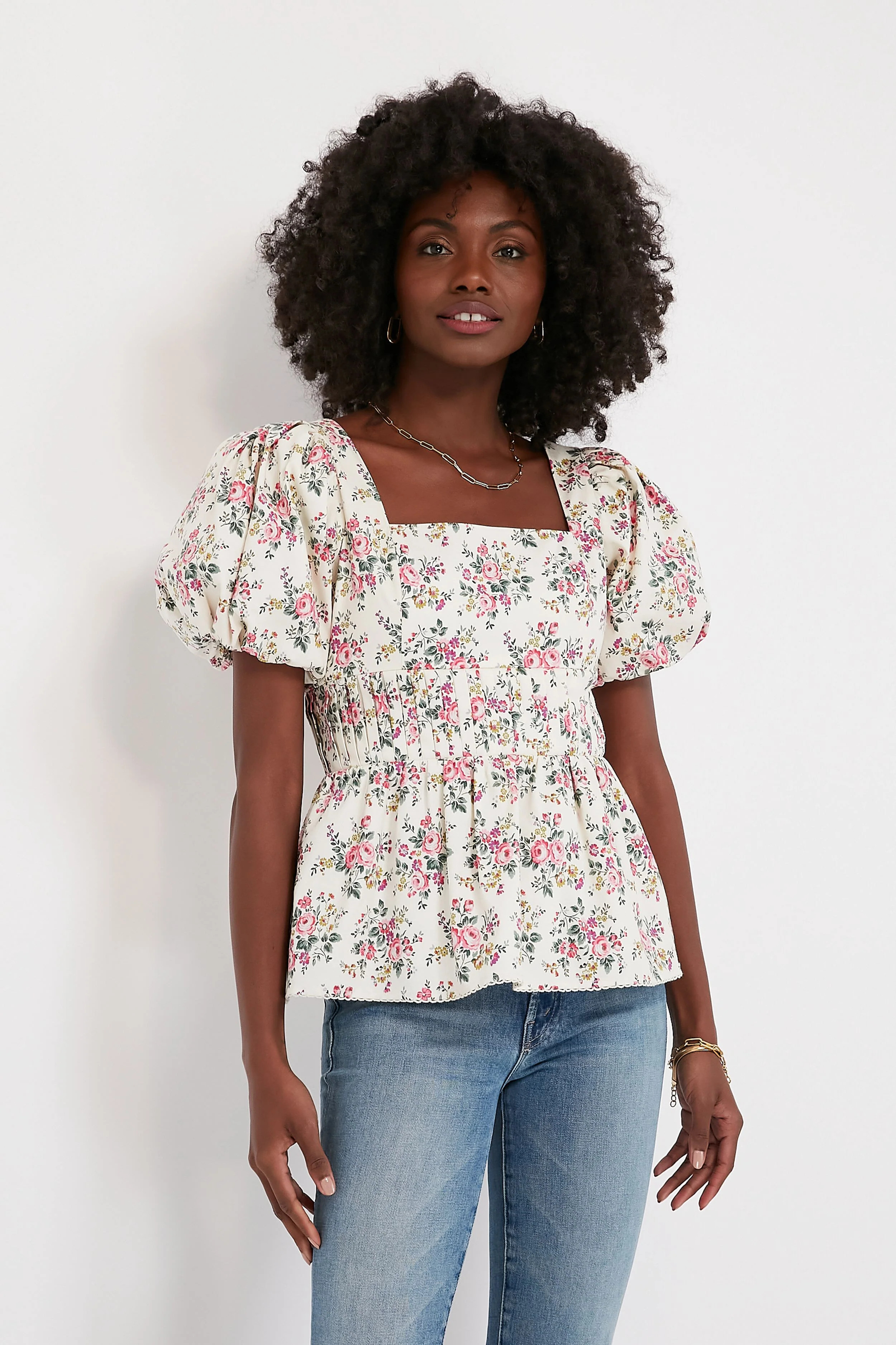 Pink Floral Aurelia Blouse | Tuckernuck (US)