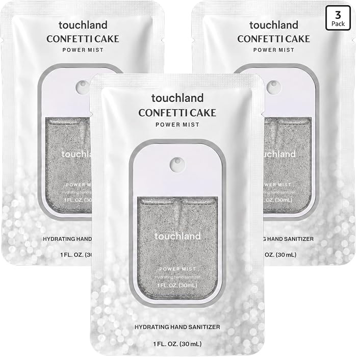 Touchland Confetti Cake Hydrating Hand Sanitizer Spray, 3 Pack Travel Size | Amazon (US)