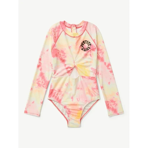 Justice Girls Rashgaurd Swimsuit, 1 Piece, Sizes XS-XL | Walmart (US)