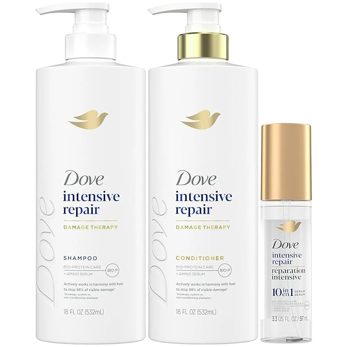 Dove Shampoo, Conditioner & Serum Set, Intensive Repair – Damage Therapy Bio-Protein Care Formu... | Amazon (US)