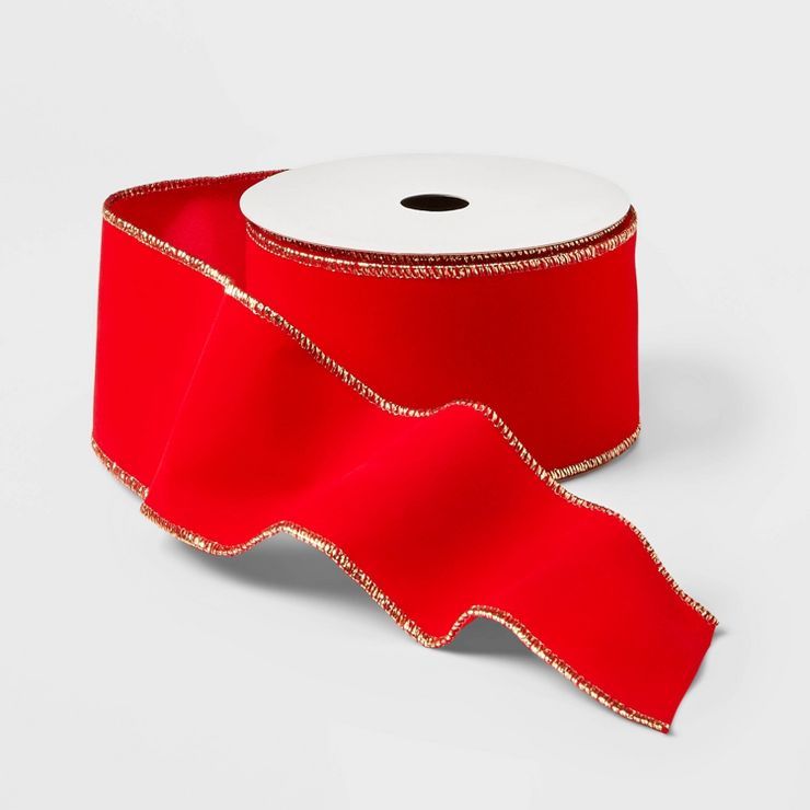 2.5" Velvet Ribbon Red 21ft - Wondershop™ | Target