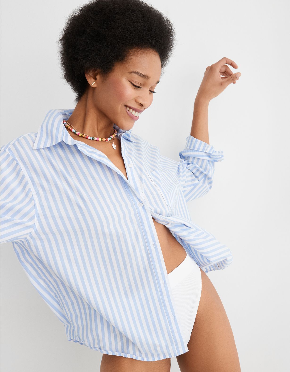 Aerie Long Sleeve Dad Shirt | American Eagle Outfitters (US & CA)