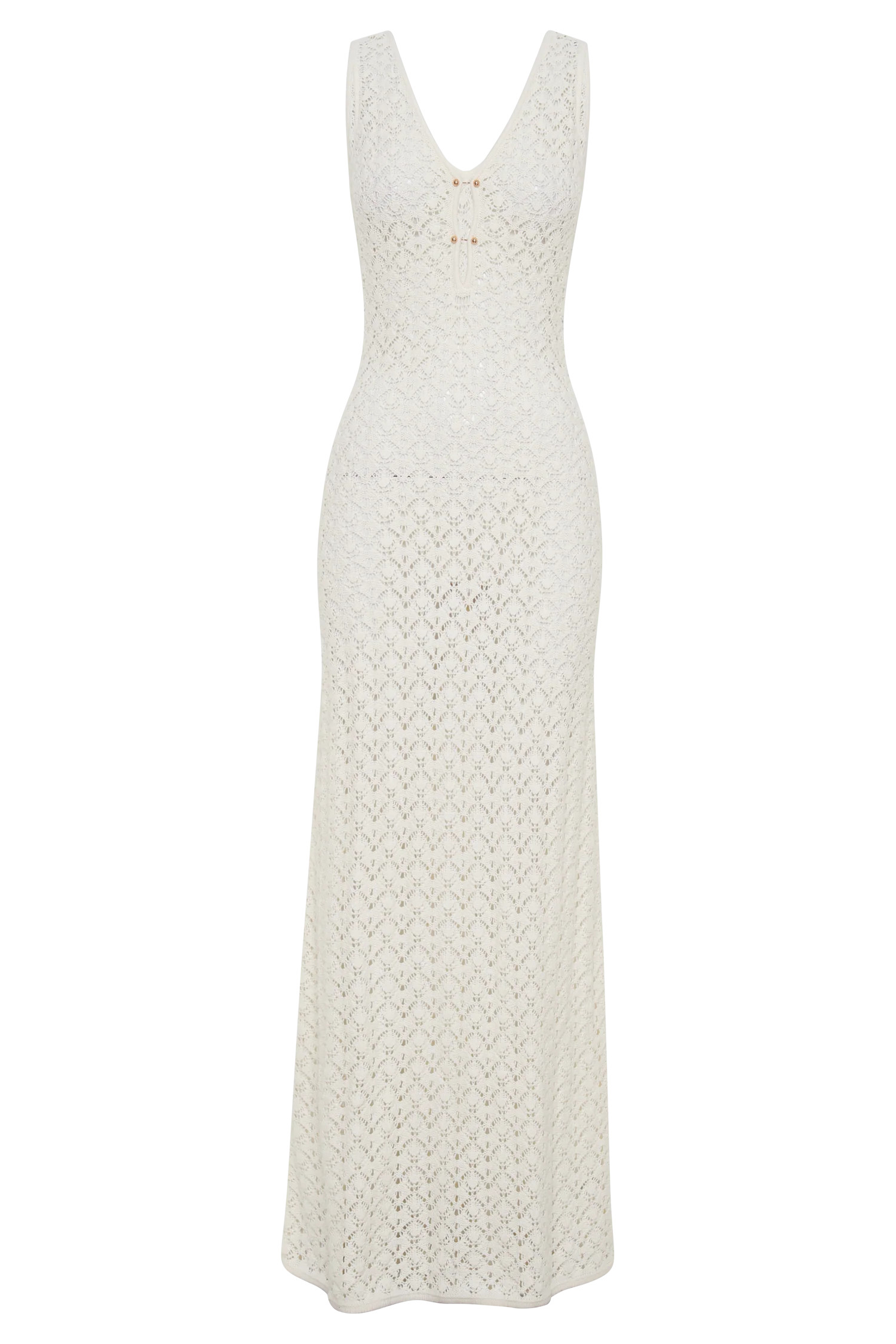 Carter Crochet Sleeveless Maxi Dress - White | MESHKI US