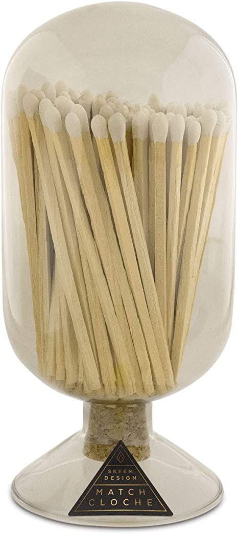 Skeem Glass Match Cloche with Striker - Smoke - Includes 120 Small Match Sticks - Perfect Firepla... | Amazon (US)
