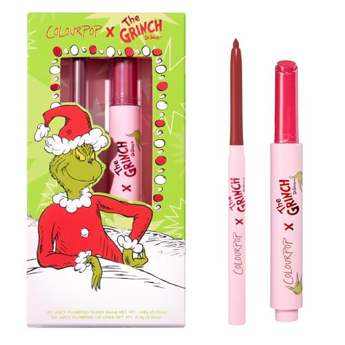 ColourPop x The Grinch Berry Grinchy Lip Makeup Kit - Limited Edition Lip Liner & Plumping Gloss Duo- Holiday Gift Set for Women (2 Count) | Amazon (US)