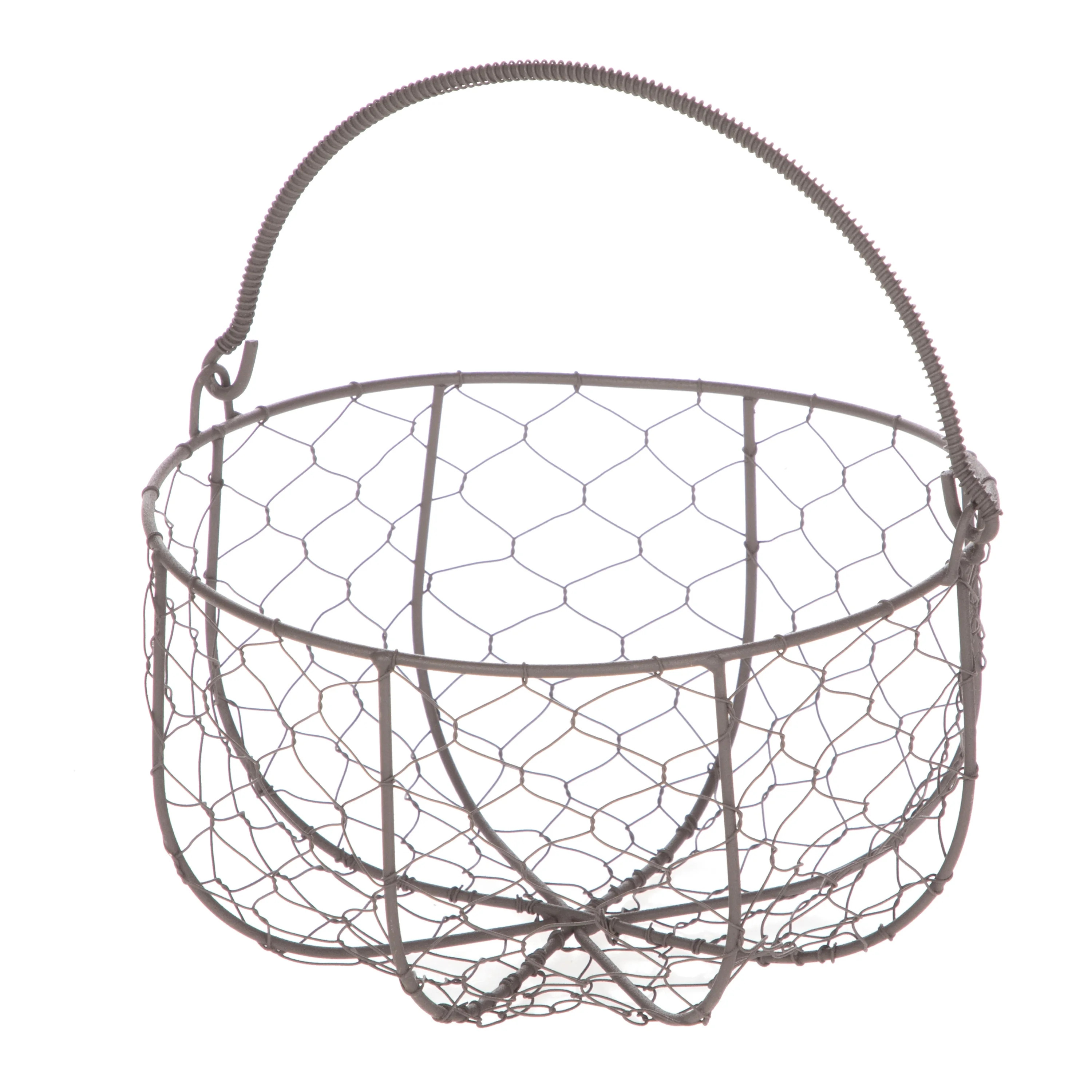 Mainstays Brown Chicken Wire Storage Basket with Moveable Handle, 4.5"H x 8.375"D - Walmart.com | Walmart (US)