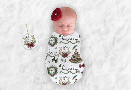 Click for more info about Baby Girl Christmas Blanket Personalize Baby Swaddle Baby | Etsy