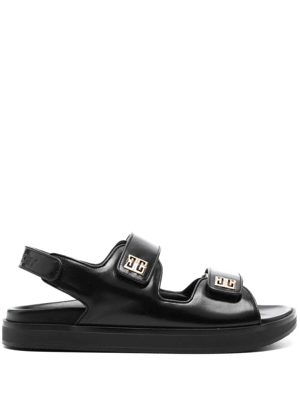 Givenchy logo-plaque Slingback Leather Sandals - Farfetch | Farfetch Global
