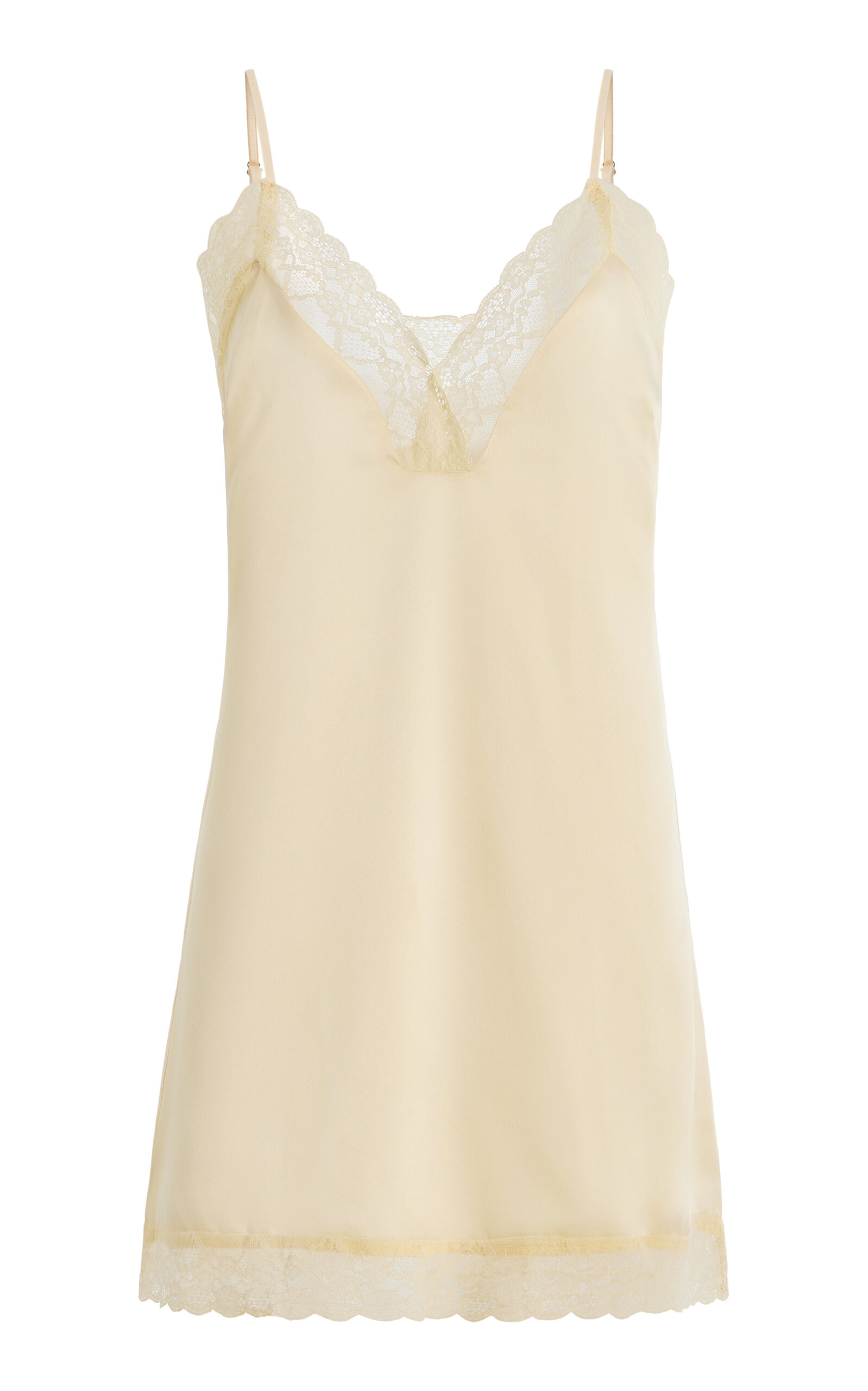 Pietra Lace-Trimmed Satin Mini Dress | Moda Operandi (Global)