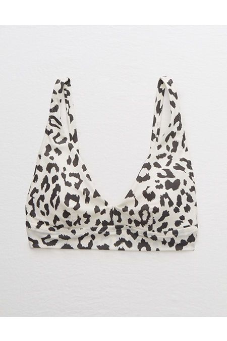Aerie Leopard Longline V Scoop Bikini Top | American Eagle Outfitters (US & CA)