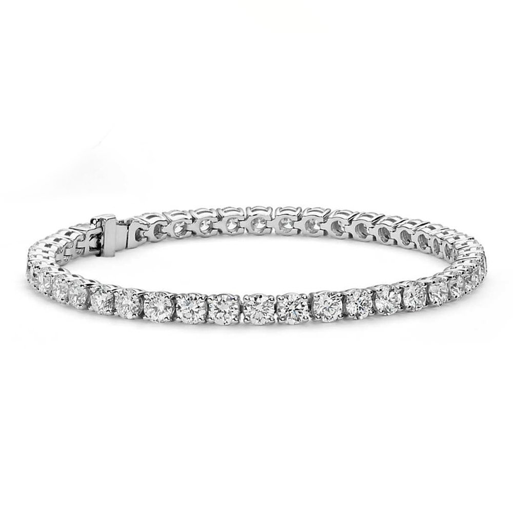 Cate & Chloe Olivia 18k White Gold Tennis Bracelet with Round Cut Simulated Diamond Crystals, Ele... | Amazon (US)