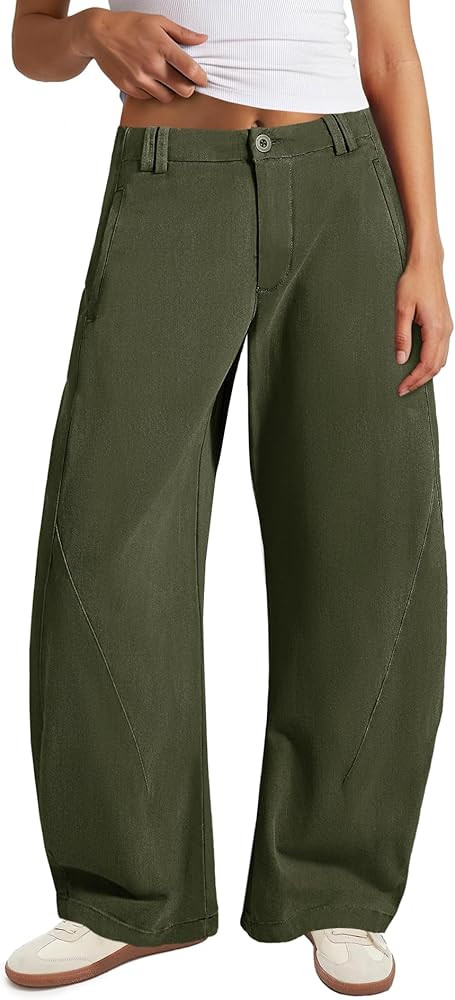 SENSERISE Womens Wide Leg Jeans High Waisted Pants Casual Barrel Chino Trousers Trendy Loose Pant... | Amazon (US)
