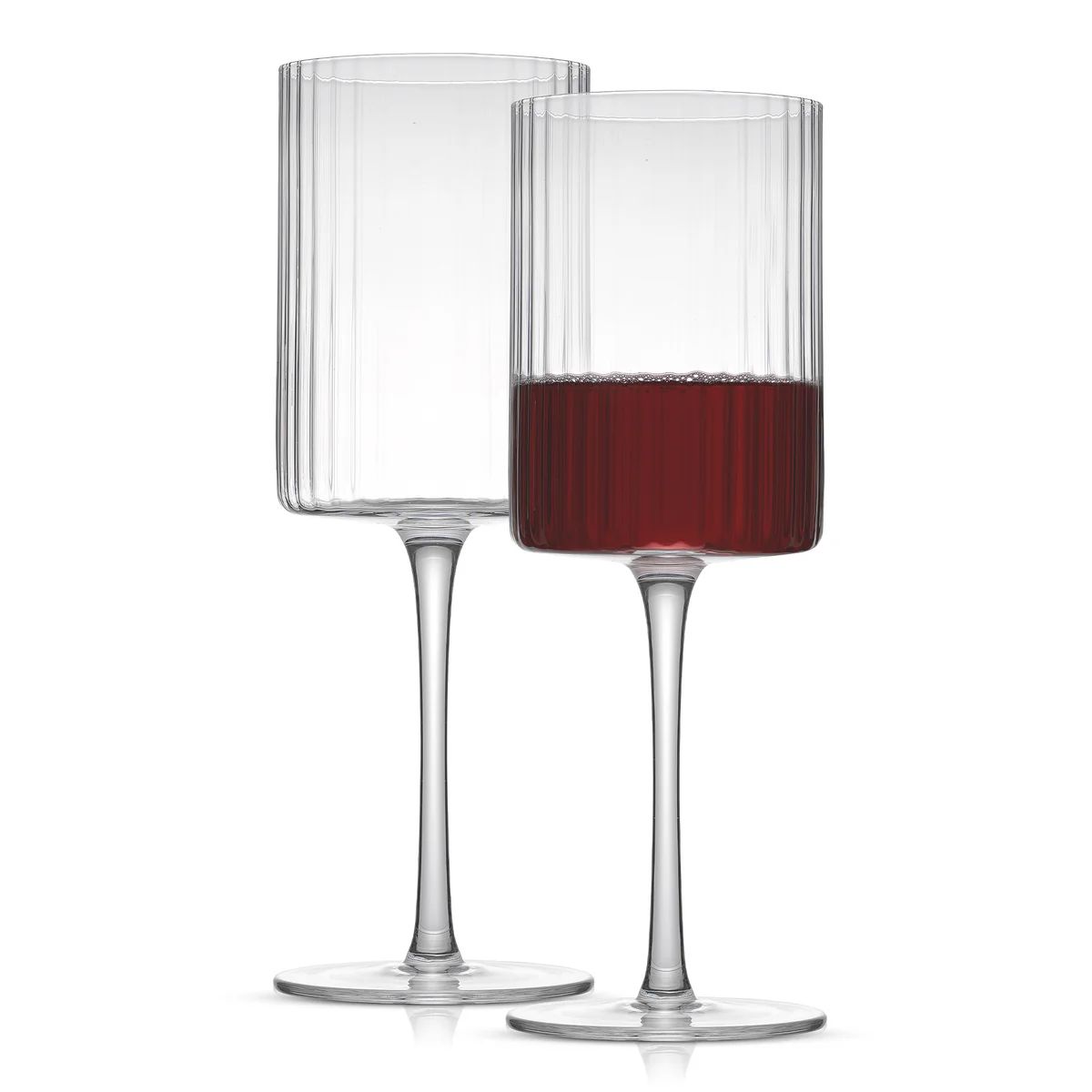 JoyJolt Elle Fluted Cylinder Red Wine Glasses | JoyJolt