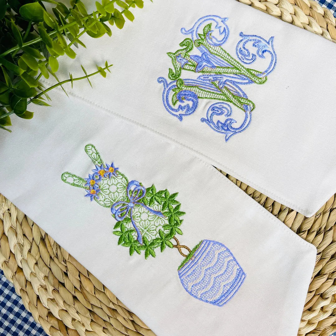 Topiary Wreath Sash | Easter Wreath Sash | Embroidered Bunny & Monogram Wreath Ribbon - Etsy | Etsy (US)