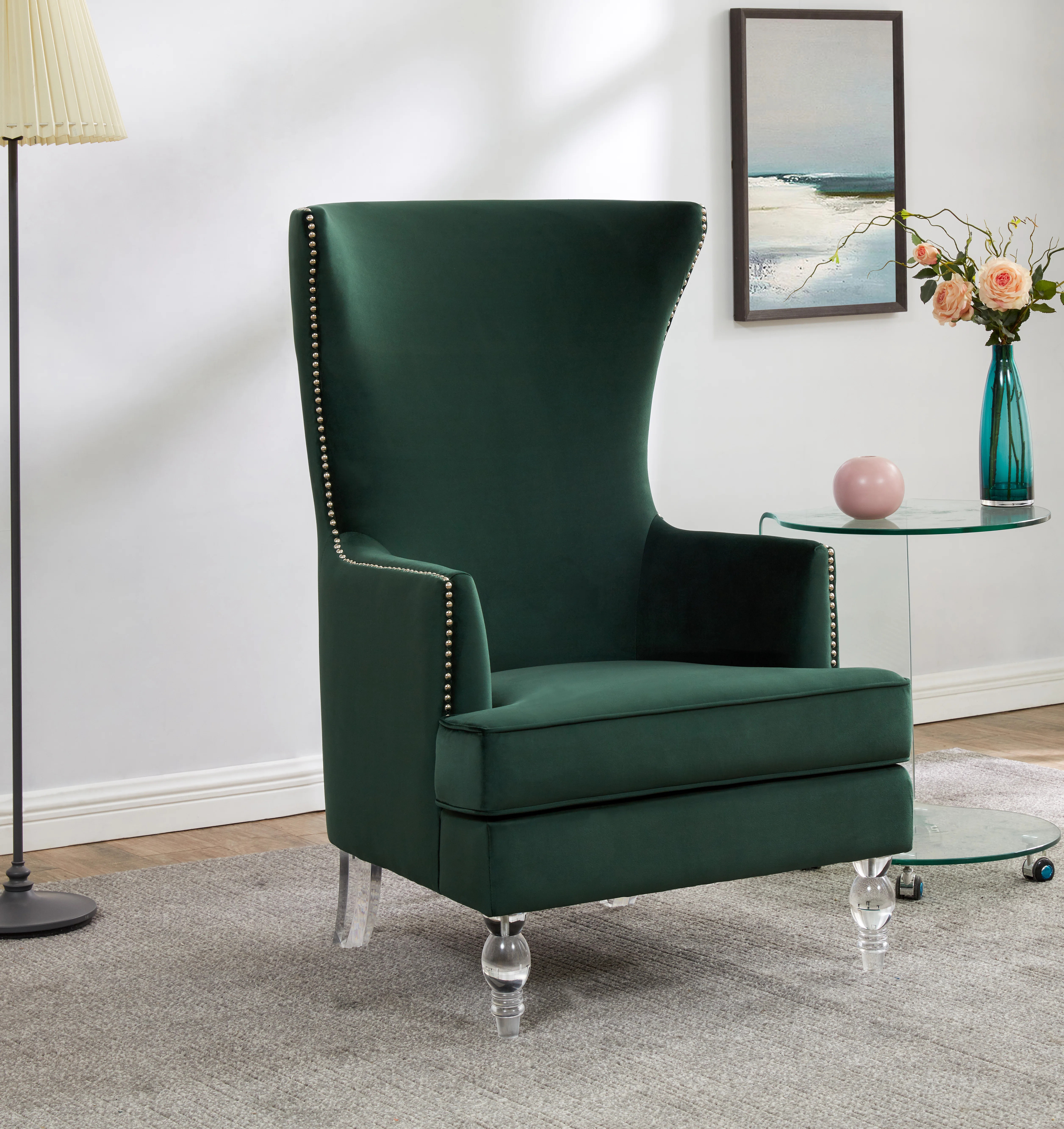 Bree 73.914Cm Wide Velvet Wingback Chair | Wayfair North America