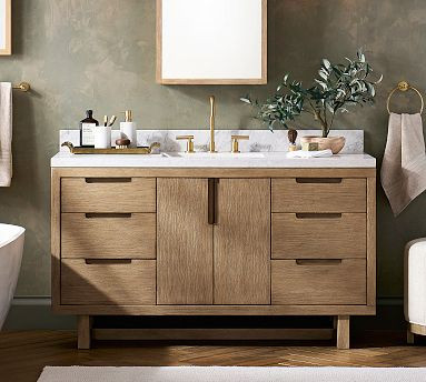 Portola 56" Single Wide Sink Vanity | Pottery Barn (US)