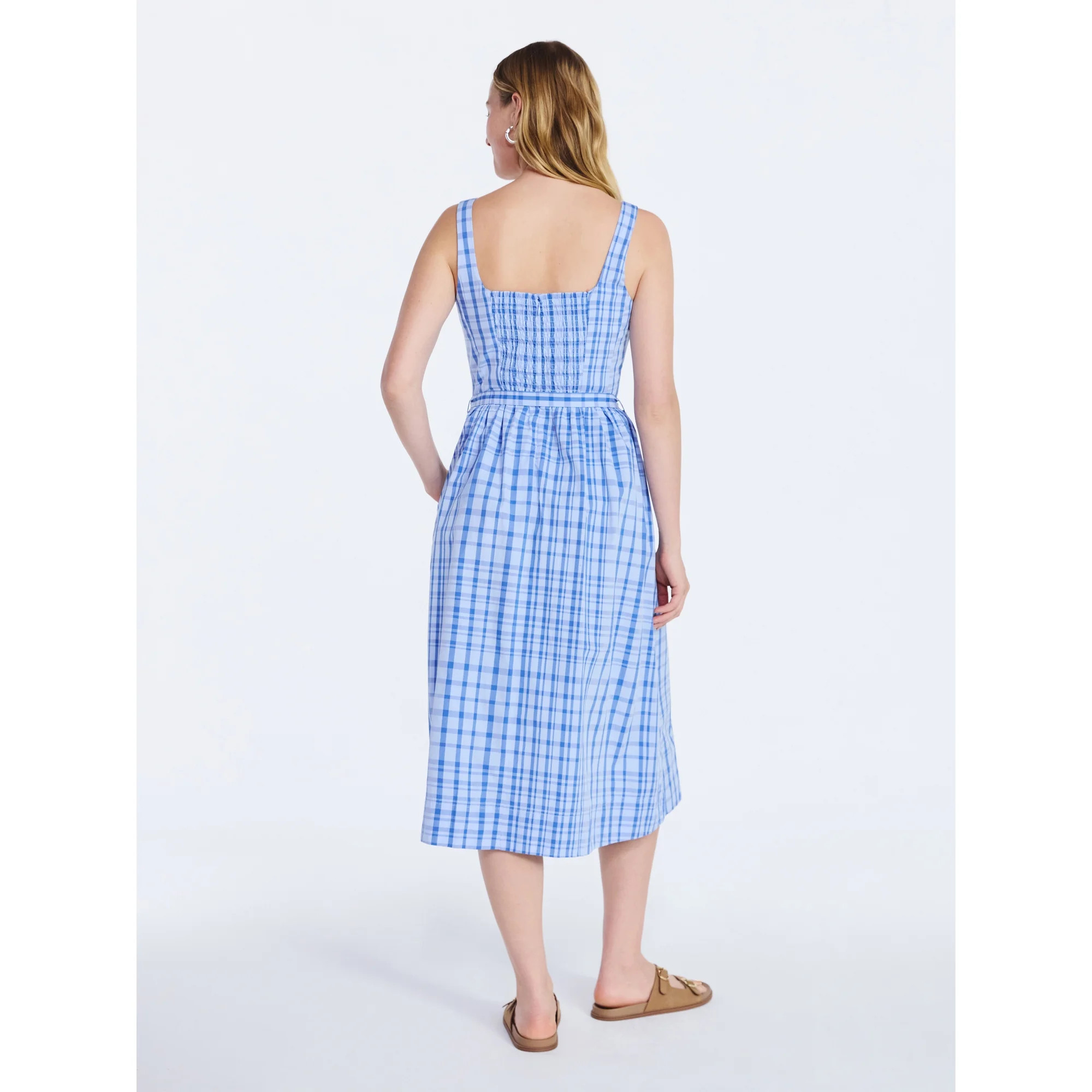 Free Assembly Women’s and Women's Plus Sleeveless Belted Cotton Midi Dress, Sizes XS-4X | Walmart (US)