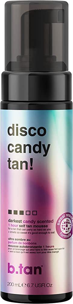 b.tan Dark Self Tanner | Disco Candy Tan - Fast, 1 Hour Sunless Tanner Mousse, Candy-Scented, Swe... | Amazon (US)