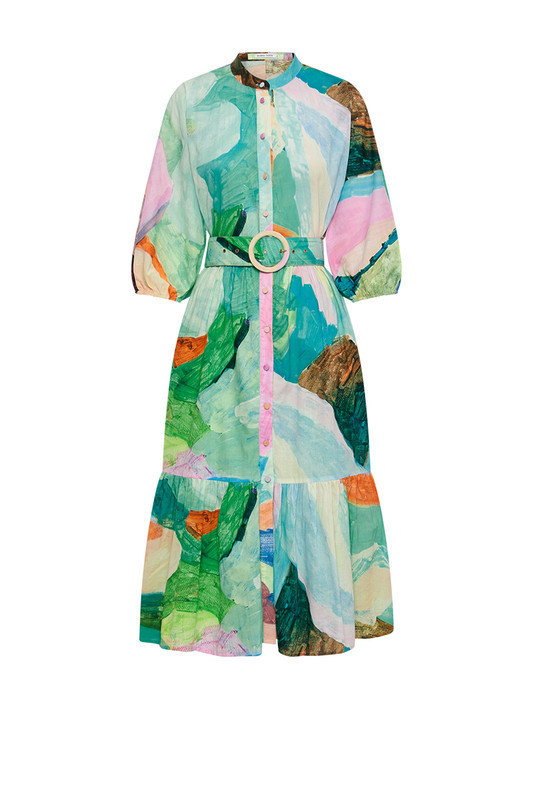 Dolman Midi Shirt Dress in No Rain No Flowers | Bohemian Traders