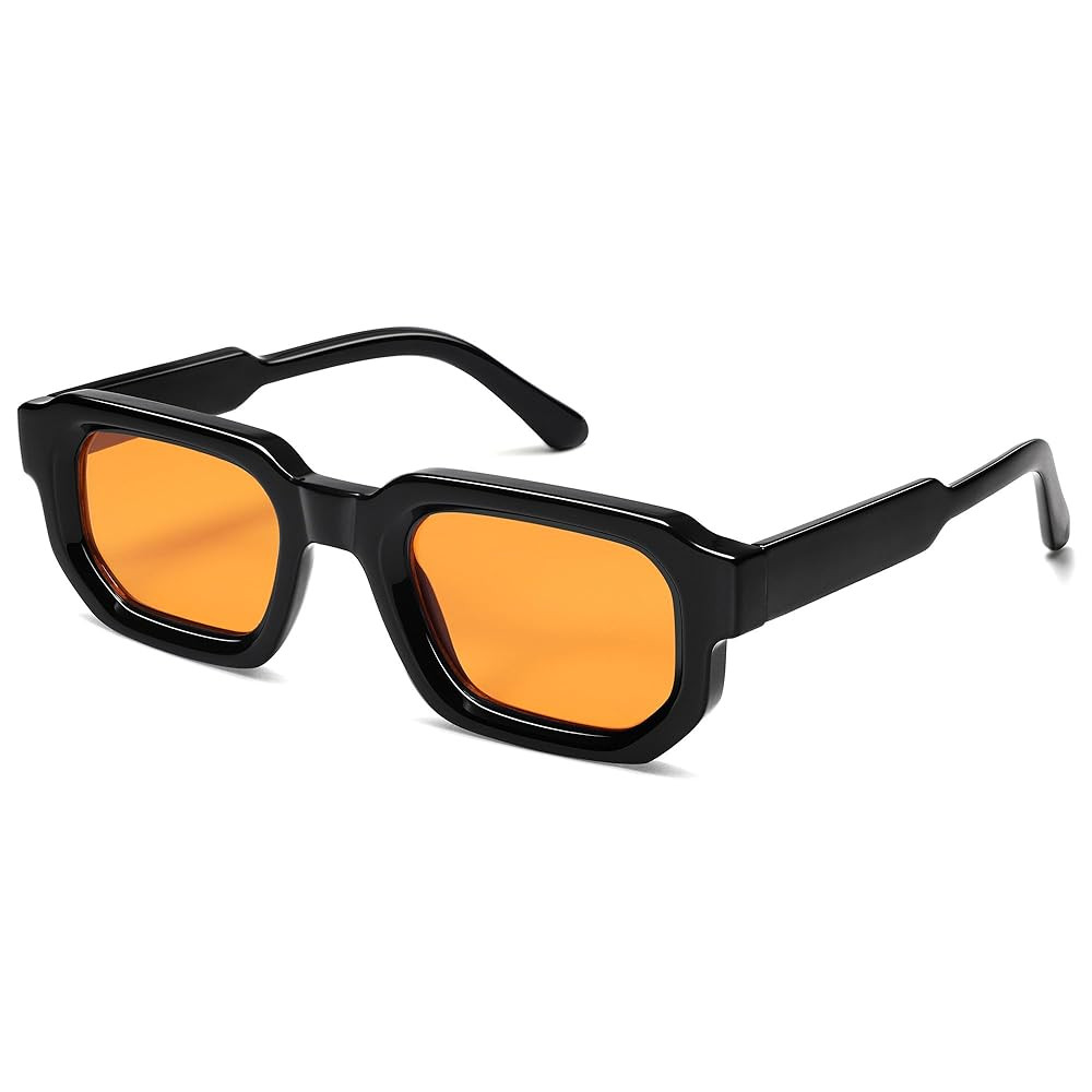 VANLINKER Retro Small Chunky Rectangle Sunglasses for Men Women Vintage Trendy Square Thick Sun G... | Amazon (US)
