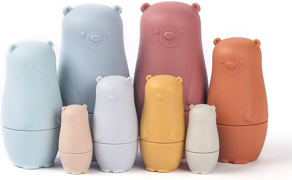 Nesting Dolls, Silicone Matryoshka Dolls for Easter Toys,Bear Shaped Nesting Toys, Stacking Cups ... | Amazon (US)