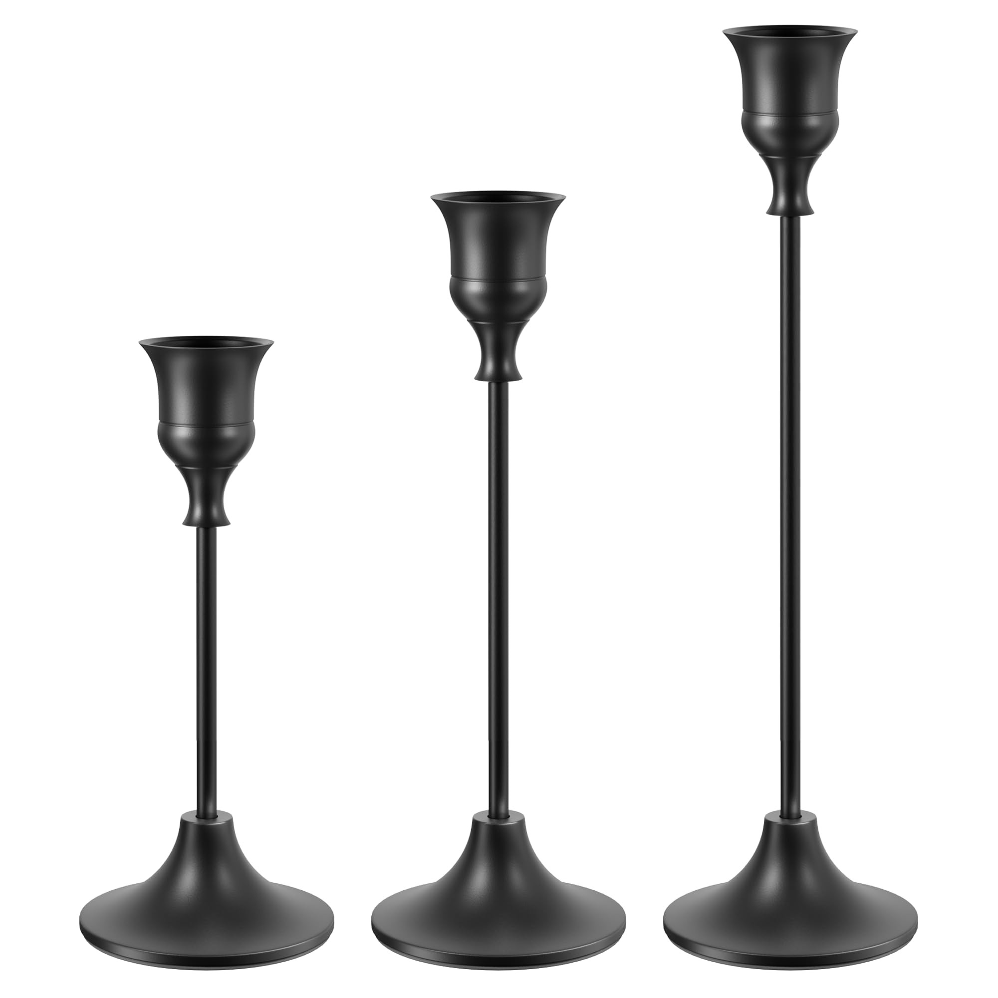 Black Candlestick Holders Taper Candle Holders, Set of 3 Vintage Candle Sticks Holder Decor Used ... | Amazon (US)