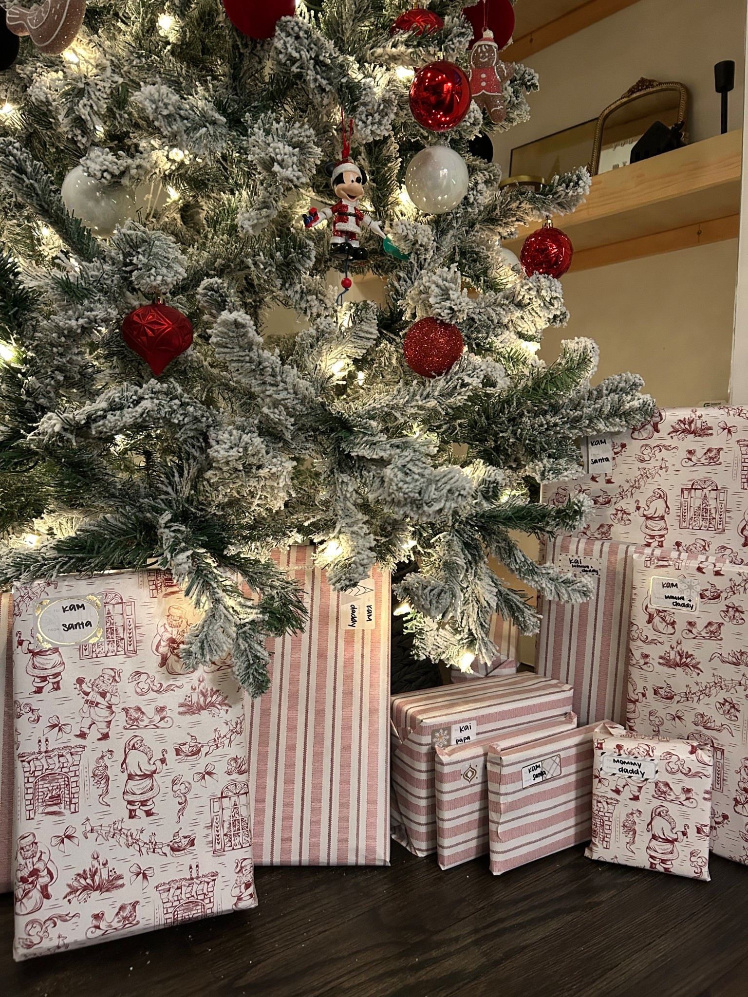 Started wrapping gifts because I’m so obsessed with this wrapping paper I got at Walmart ! The big roll was under $6 !!! 

#LTKHoliday #LTKHome #LTKSeasonal