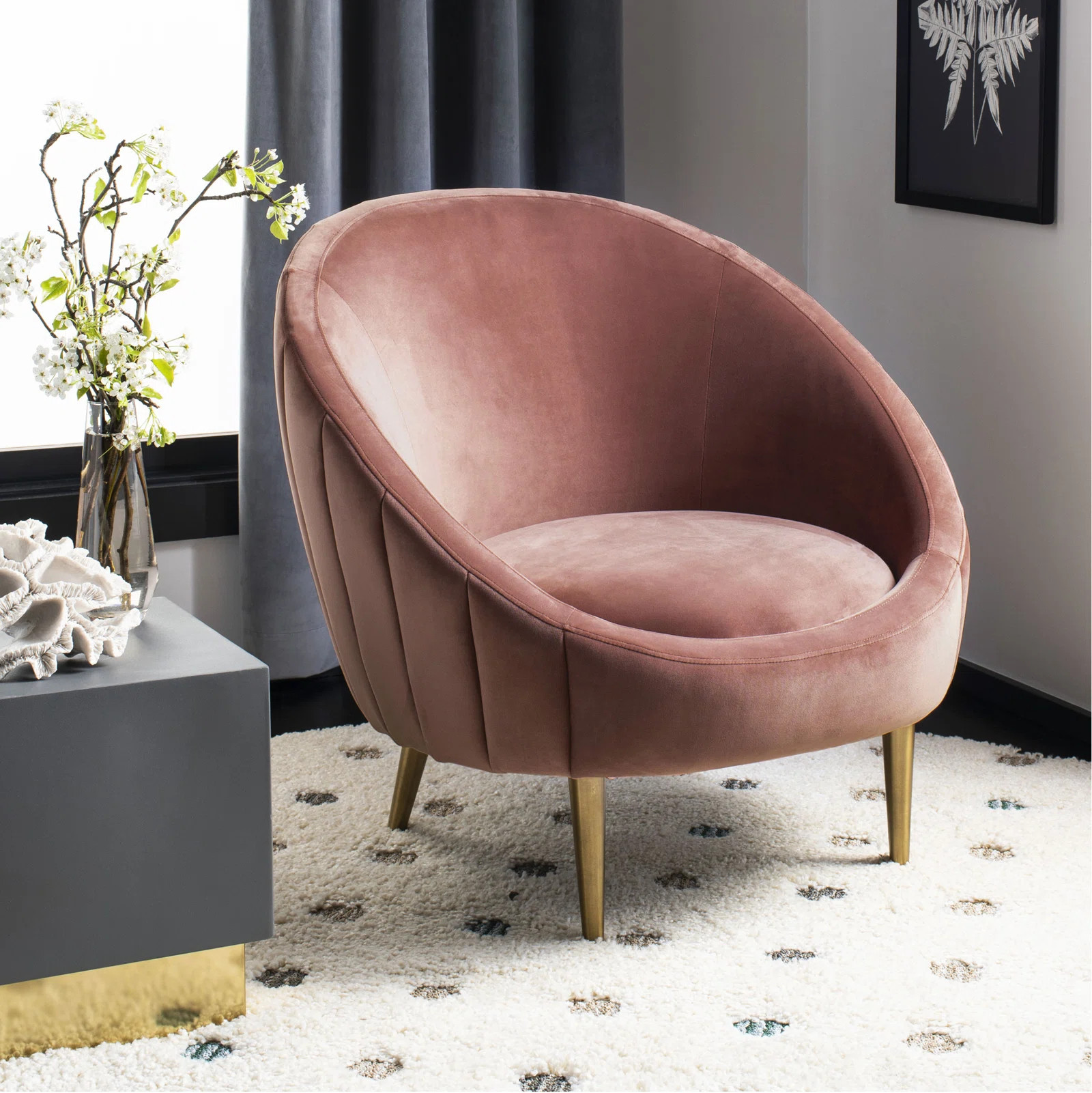 Razia Velvet Barrel Chair | Wayfair North America