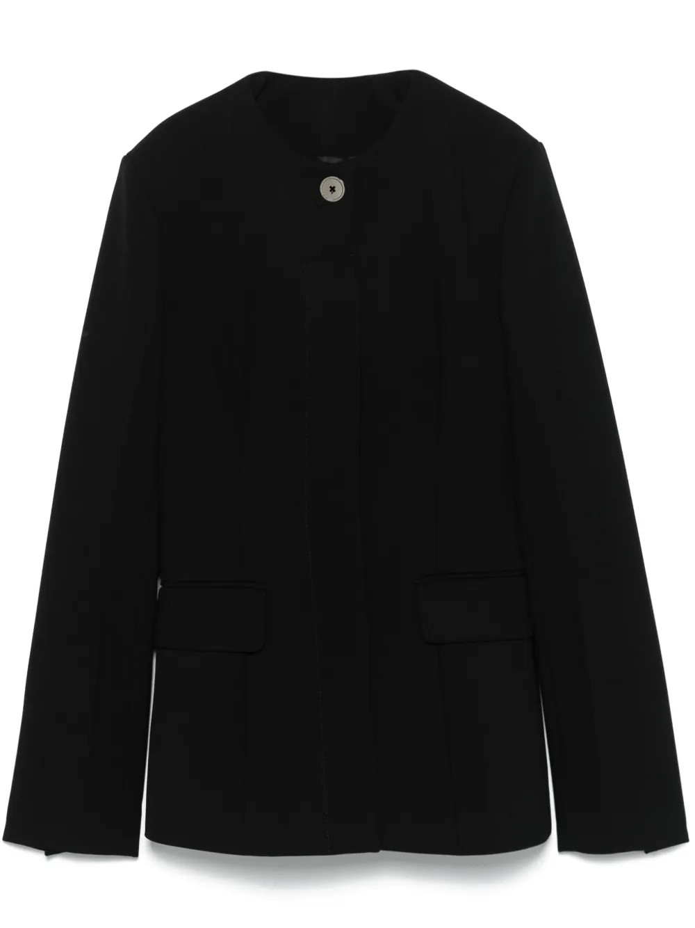 TOTEME Collarless Cinched Jacket | Black | FARFETCH | Farfetch Global