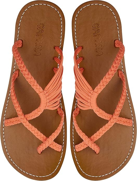 Amazon.com | Capana (6 Woven Women's Flat Sandals - Casual Bohemian Rope Braided for Women Dressy... | Amazon (US)
