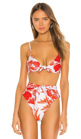 Carla Bikini Top in Red Multi | Revolve Clothing (Global)