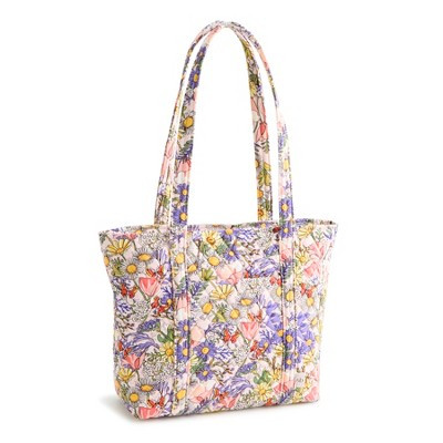 Vera Bradley Women's Outlet Cotton Small Vera Tote Bag Coastal Wildflowers | Target