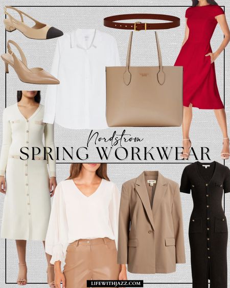 Spring workwear selects from Nordstrom 🤍

Workwear / spring / dresses / blouse / blazer / leather tote / button up / heels / slingbacks / belt 

#LTKworkwear #LTKSeasonal