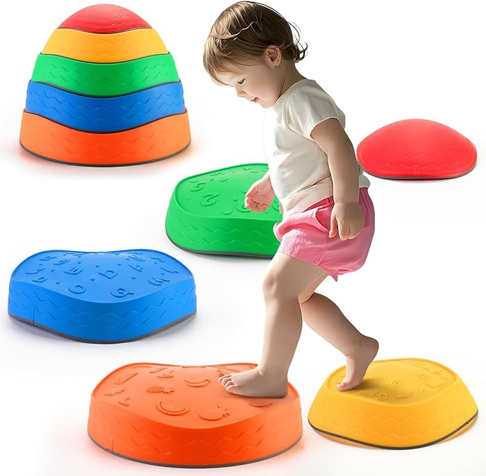 Stepping Stones for Kids - 5pcs Durable Non-Slip Toddler Stepping Stones for Promoting Toddler's ... | Amazon (US)