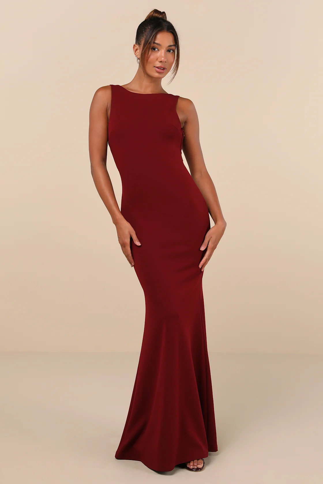 Love In Your Eyes Wine Red Knotted Mermaid Maxi Dress | Lulus