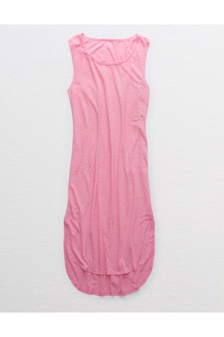 Aerie Easy Knit Midi Dress Women's Neon Pink XL | American Eagle Outfitters (US & CA)