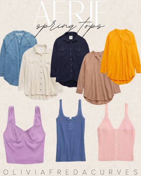 Aerie Spring tops - Aerie Henley - Spring shirts - spring tanks 

#LTKFind #LTKstyletip #LTKSeasonal