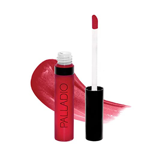 Palladio Lip Gloss, Non-Sticky Lip Gloss, Contains Vitamin E and Aloe, Offers Intense Color and Moisturization, Minimizes Lip Wrinkles, Softens Lips with Beautiful Shiny Finish, Ruby Red | Amazon (US)