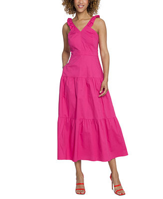 Women's Sleeveless Flutter-Strap Dress | Macy's