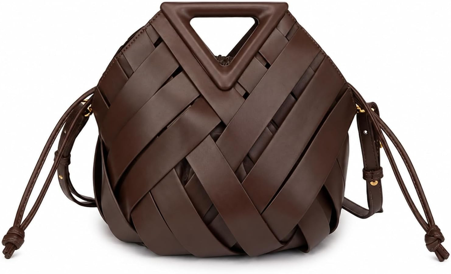Woven Bucket Bag for Women, Retro Vegan Leather Bucket Purse, Crossbody Shoulder Bag Adjustable S... | Amazon (US)
