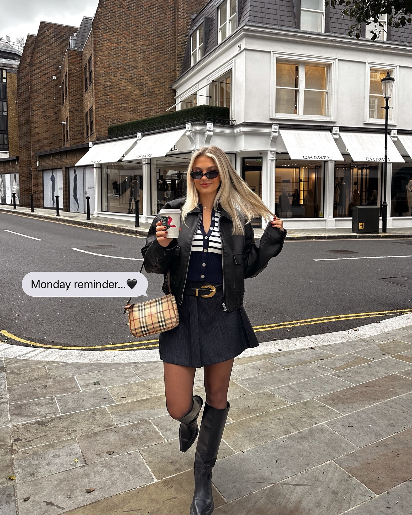 Mondays, sponsored by coffee and delusion ☕️✨ you might not have it all figured out, but show up anyway. 
.
.
.
.
monday motivation, coffee captions, london coffee shops, ralphs coffee, chanel london, self growth, confidence quotes, morning mindset, fashion blogger london, preppy outfit inspo, fall street style, creator lifestyle, romanticize your life, aesthetic mondays, london aesthetic, Ralph’s coffee London,
