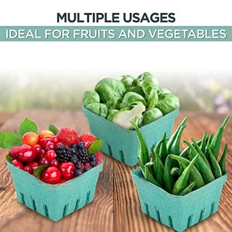 FMP Brands 44 Pack Pint Green Molded Pulp Fiber Berry Basket Produce Vented Container for Fruit a... | Walmart (US)