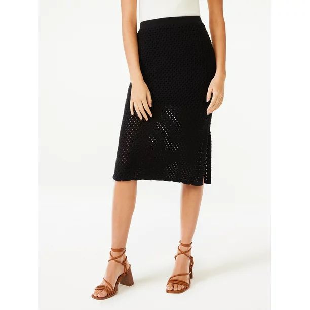 Free Assembly Women's Crochet Midi Sweater Skirt | Walmart (US)