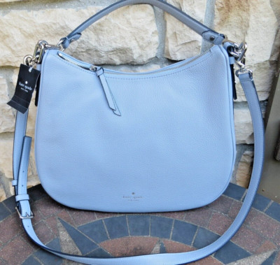 KATE SPADE NWT VIVIAN Pebbled Leather Hobo Tote - Muted Blue  MSRP $399 | eBay US