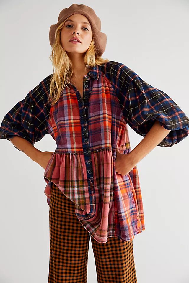 Moon Bay Mixed Plaid Top | Free People (Global - UK&FR Excluded)