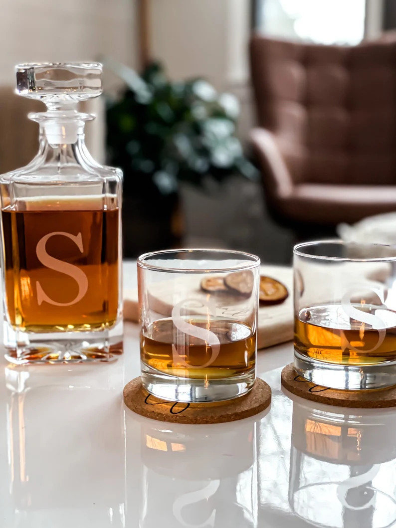 whiskey gift bundle sale. whiskey glasses. gift for newlyweds. house warming. personalized board.... | Etsy (US)