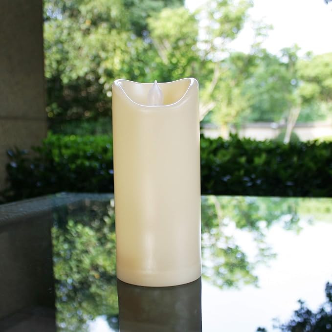 QIDEA Outdoor Waterproof Flameless LED Pillar Candle with Timer 3\u201dx 7\u201d | Amazon (US)